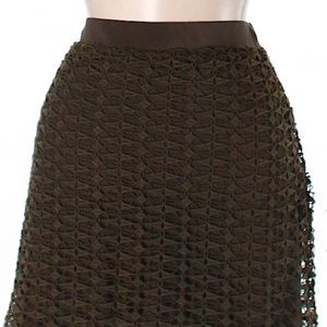 J. Crew Dark Olive Green Crochet Skirt